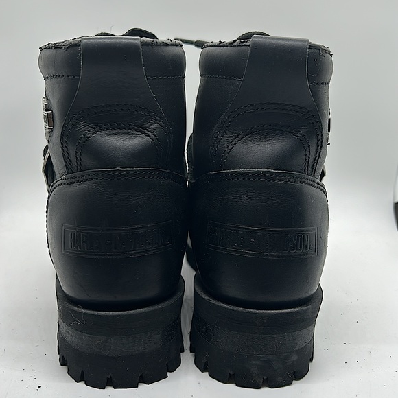 Harley-Davidson Sexy Black Leather Lace Up Moto Boots Shoes **Size 7** 🔥🔥 - Picture 8 of 11